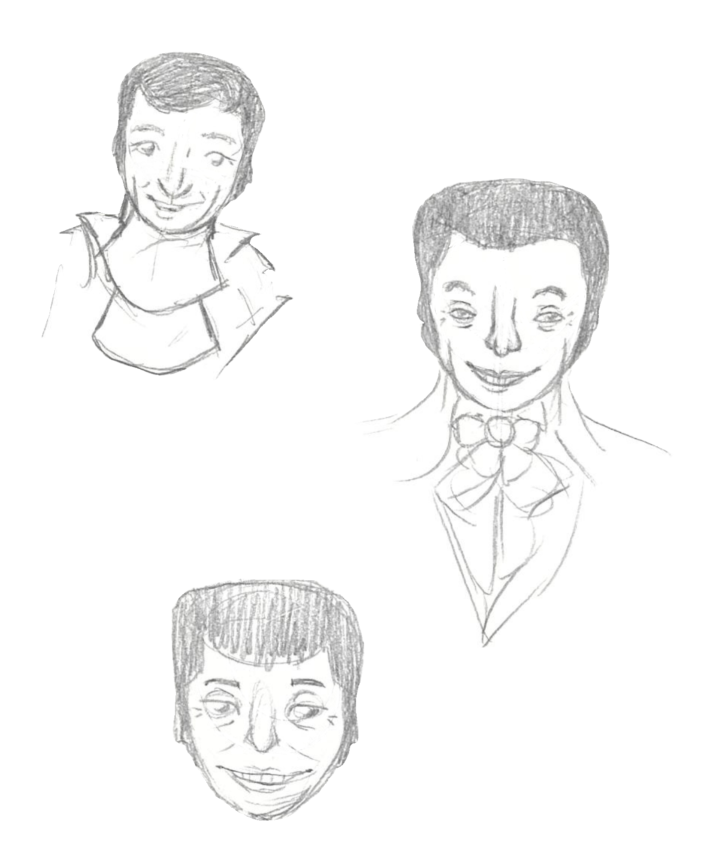 Three drawings of Liberace